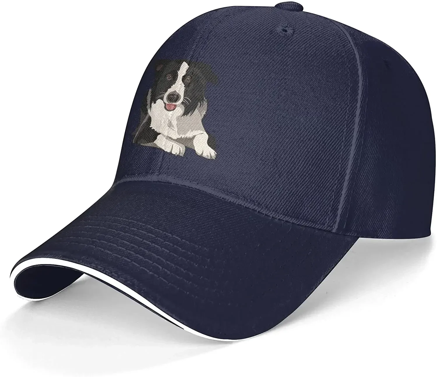 Border Collie Baseball Cap Men Women Adjustable Peaked Sandwich Dad Hats Golf Hat