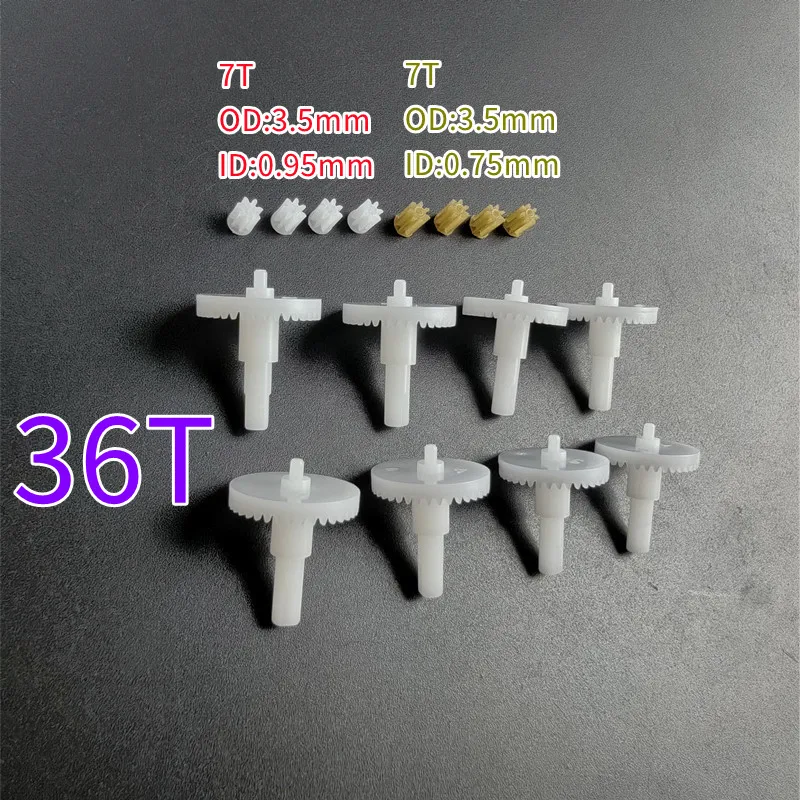 36 denti grande ingranaggio + 7 denti ingranaggio motore per E88 E88PRO E88MAX E525 E99 E99PRO P1 P5PRO K3 S1 P8 RC Drone, parti dell'ingranaggio del motore