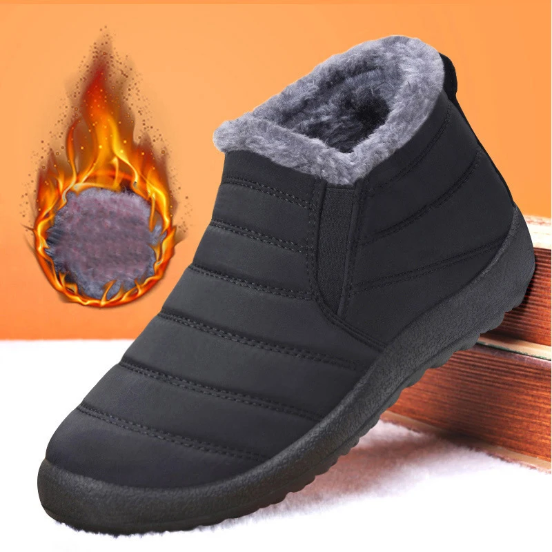 女性のカジュアルなスリッポンアンクルブーツ,プラットフォーム付きの暖かく保つ靴,冬