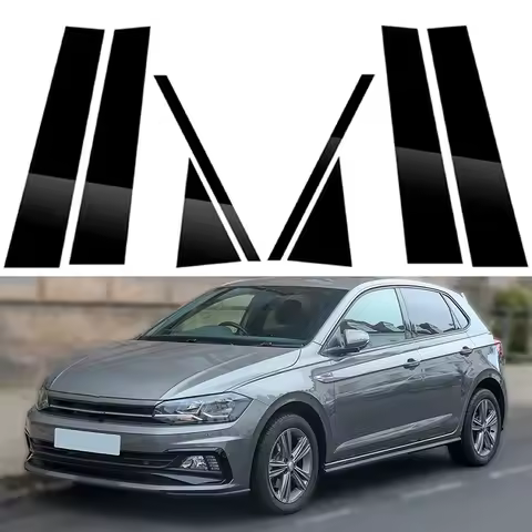 Fit For 2019-2023 Volkswagen Polo 5-door Hatchback Nivus Taigo 8pcs Door Center Column Window Middle BC Pillar Posts Cover Trim