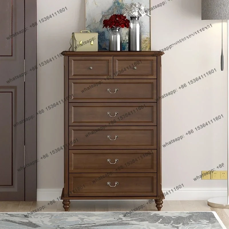 yj21 Solid wood seven drawers, bedroom four five six drawers, living room locker, American walnut light luxury