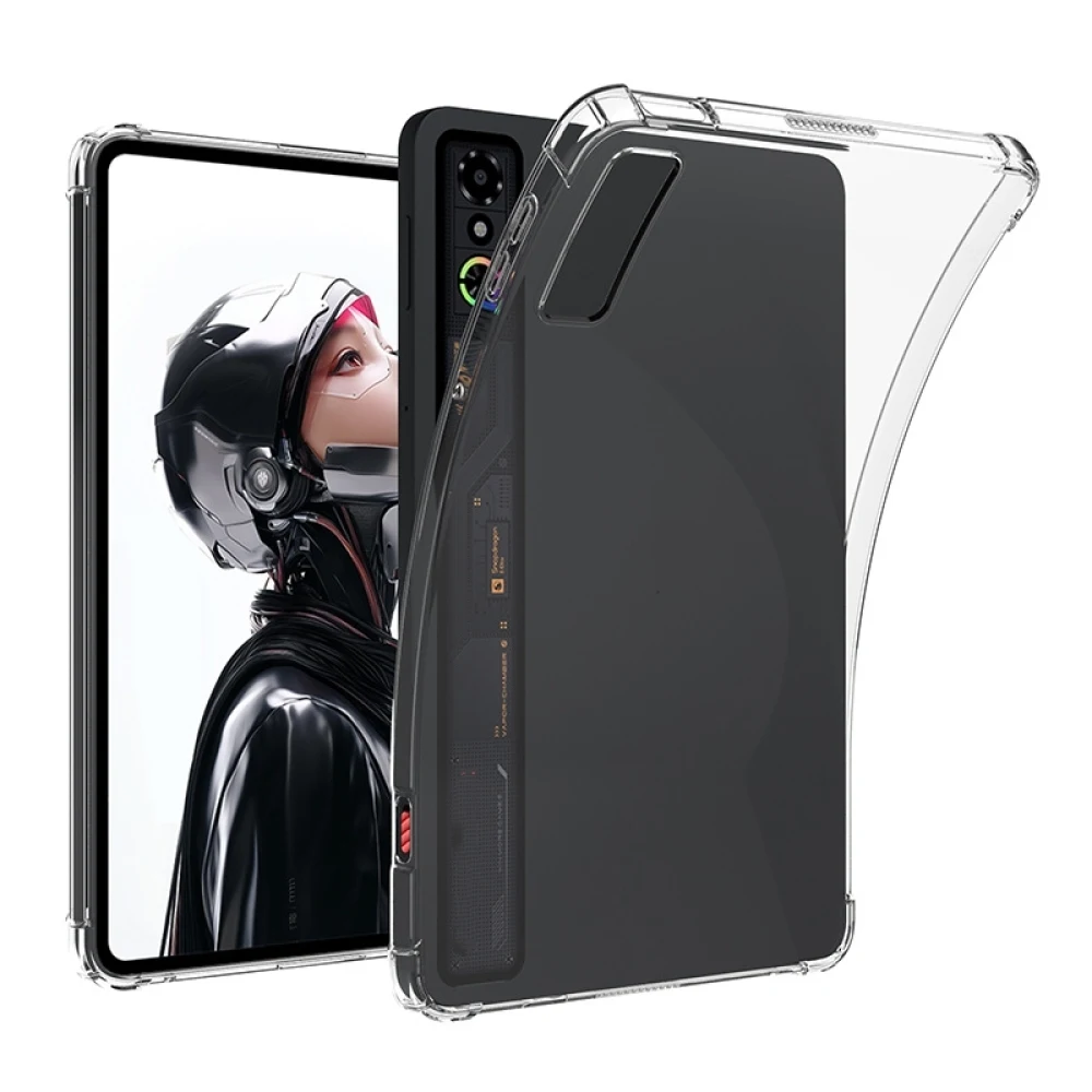 Crystal Clear Case for RedMagic Astra Gaming Tablet, Transparent Soft TPU Protective Cover Shockproof Skin Case Full Protection