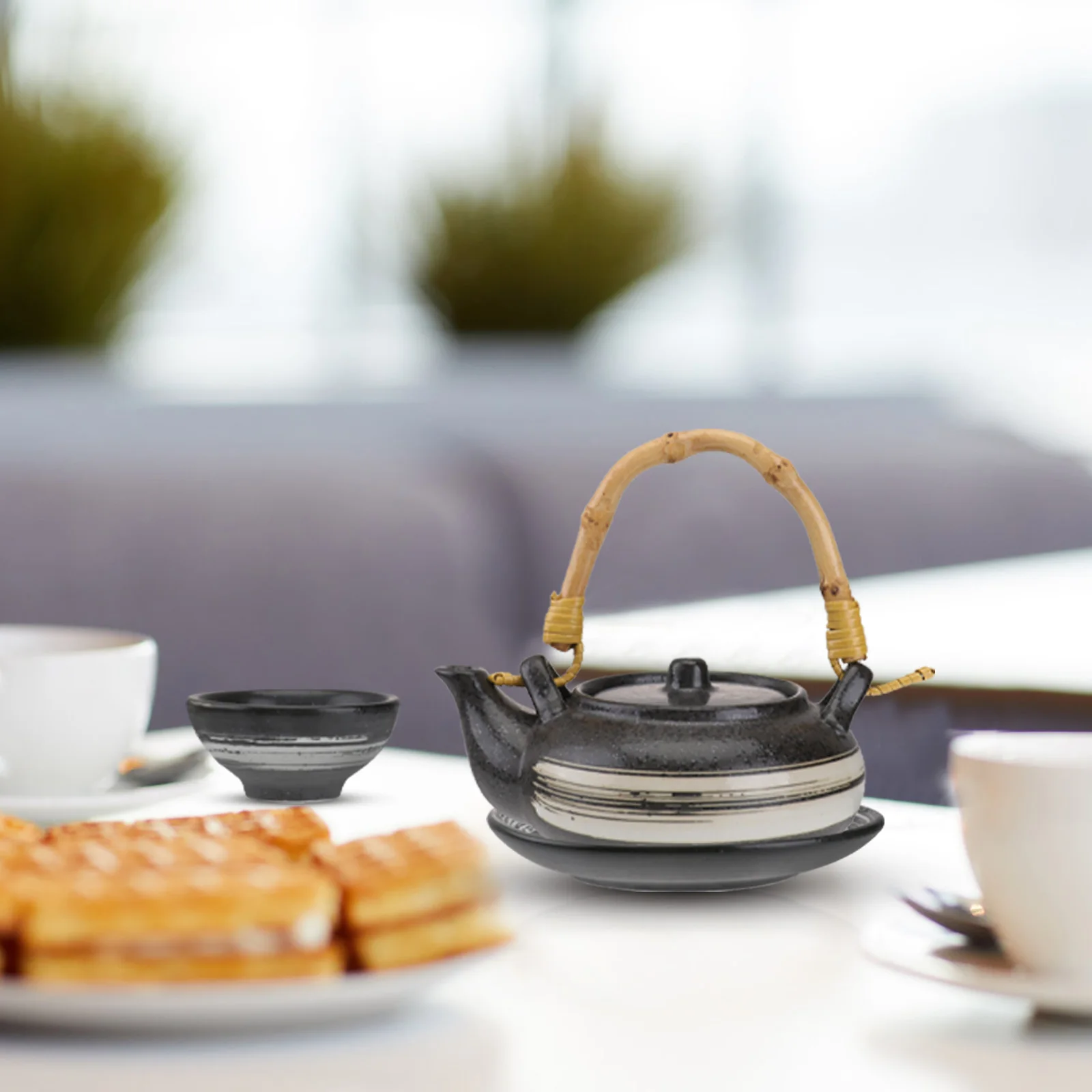 1 مجموعة 1 مجموعة السيراميك المأكولات البحرية إناء للحساء الرجعية تصميم سطح أملس سهلة نظيفة العملي براد شاي مجموعة أدوات المائدة المطبخ توريد المنزل #5