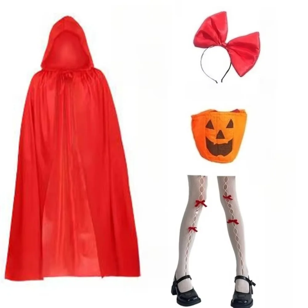 

Комплект костюма PESENAR с плетеной корзиной накидки, атласными носками и заколкой для волос для косплея и нарядной вечеринки