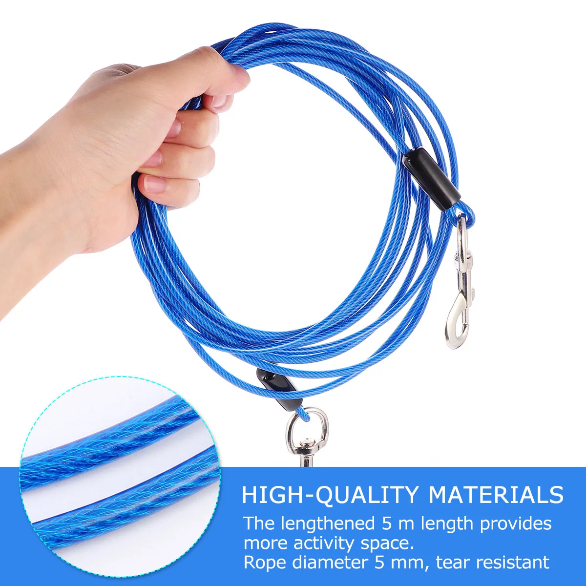 

Anti-bite and Break The Dog Chain Pet Supplies Drawstring Training Leash Pulling Rope Strap Blue for Puppy