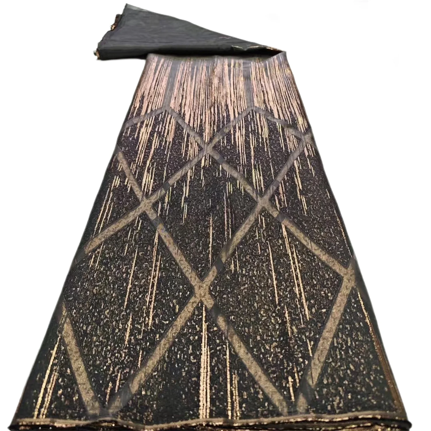 

2025 African Brocade Jacquard Lace Fabric High Quality Gilding Nigerian Lace Fabric French Wedding Dress For Women Sewing Cloth