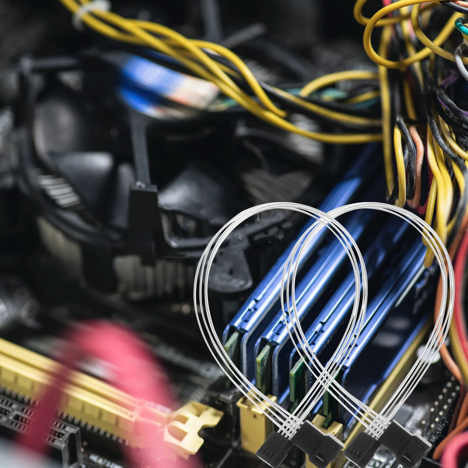 3 Buah Kabel Ekstensi Daya Kipas Komputer 4-Pin Kabel Catu Daya Kipas Pwm Resistansi Rendah Kabel Berlapis Perak Tahan Api Umur Panjang