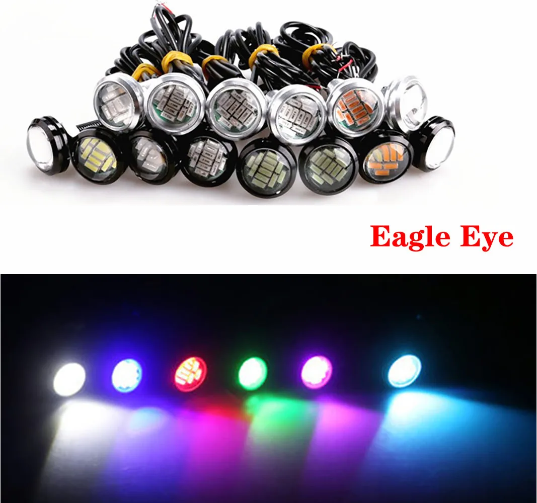 

10 Pcs 23mm Eagle Eye 4014 12SMD 12V Car Fog DRL Bulb Auto Reverse Backup Parking Signal Lamp