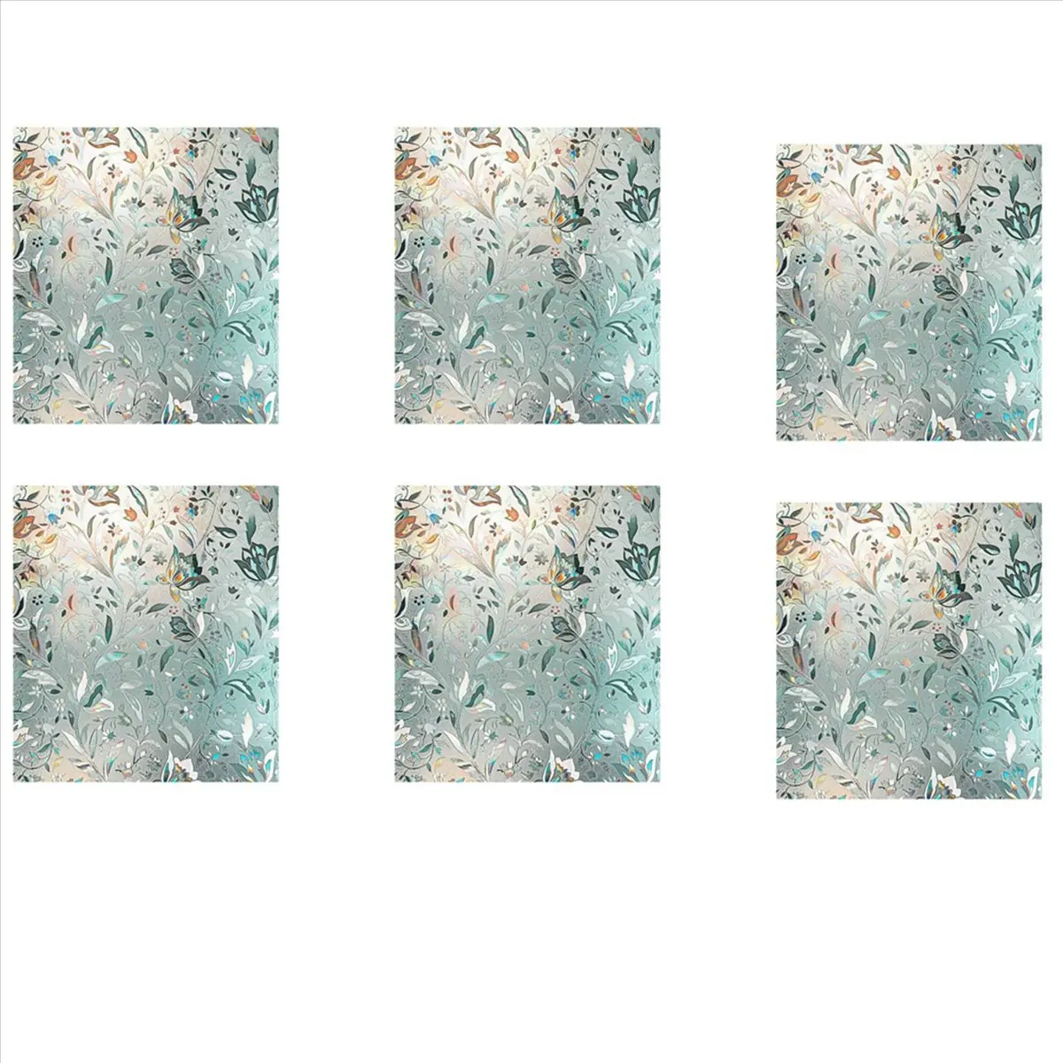 A36T-6X 3D Rainbow Window Film Stained Glass Vinyl Static Non Adhesive Film Opaque Privacy Protective Tint -45X100cm