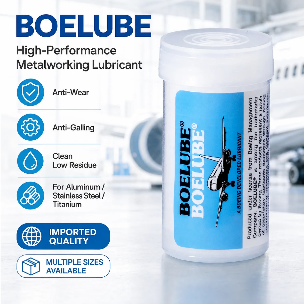 BOELUBE 70200 High Performance Solid Lubricant for Drilling Tapping Reaming Milling Sawing and Metal Cutting Aircraft Tools