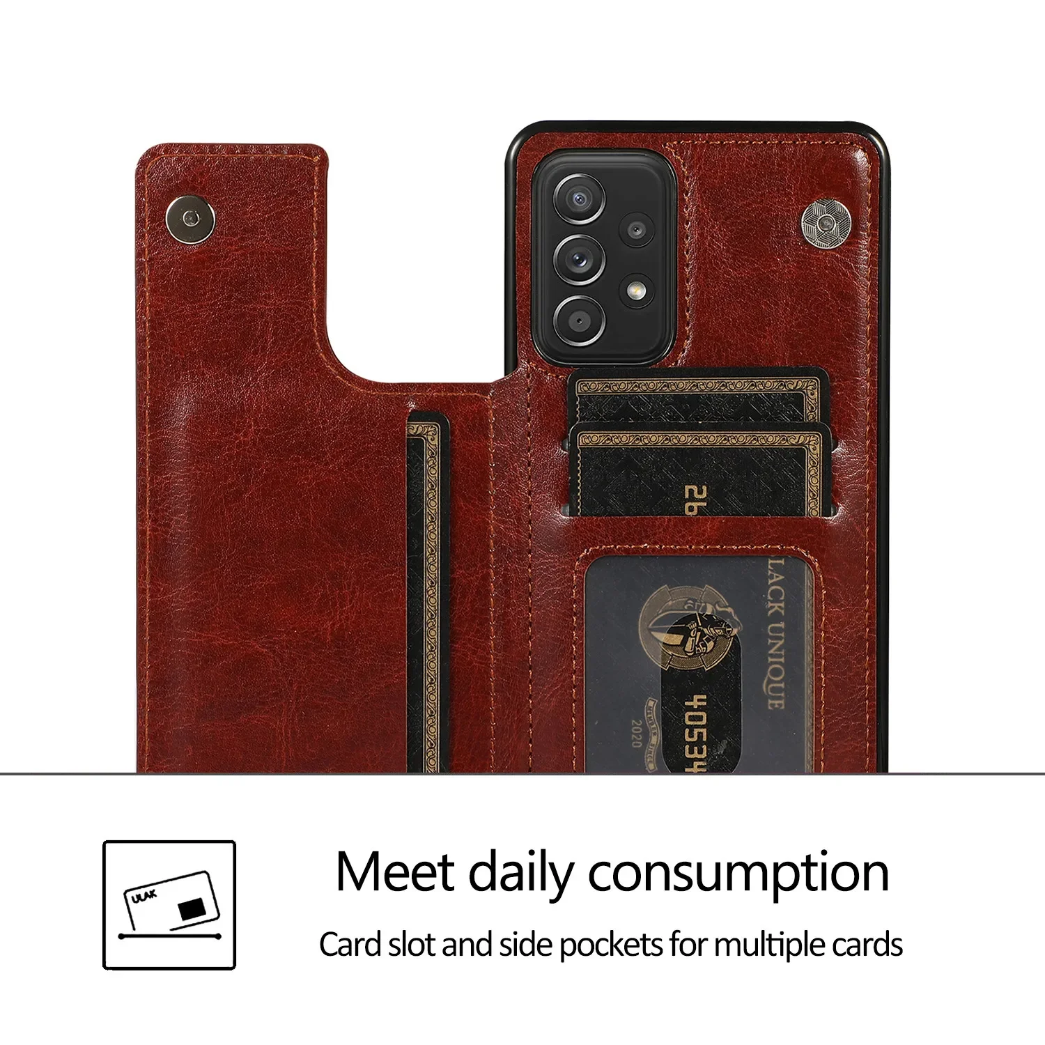 Flip Leather Wallet Case for Samsung Galaxy S21 S20 S23 FE S22 S24 Plus Note 20 Ultra A52S A52 A53 A54 A73 A72 Card Holder Cover