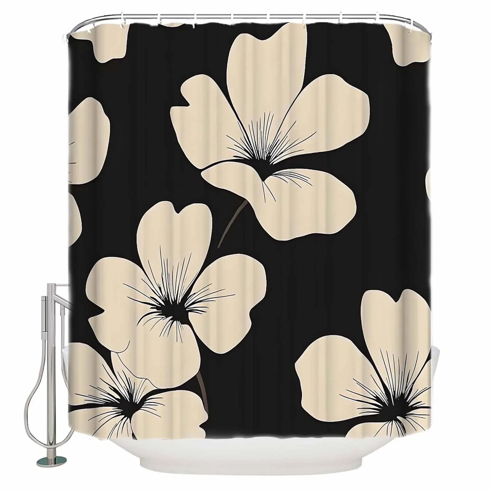 

Винтажные шторы для душа с силуэтом и цветами, водонепроницаемые занавески для ванной, домашний декор, современная роскошная занавеска для ванной комнаты