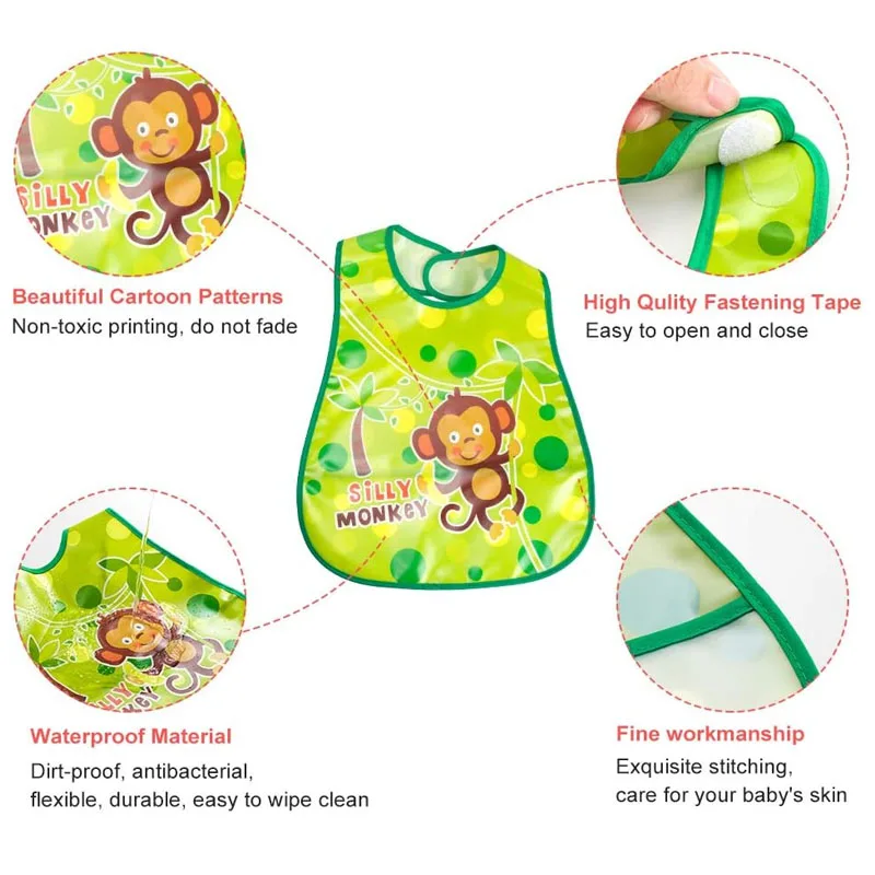 Bibs Baby Essential Eating Feeding Led Weaning Supplies Mess Saving Catch Food Fabric for Girl Boy SuperBib Baby Toddler 6-24 M