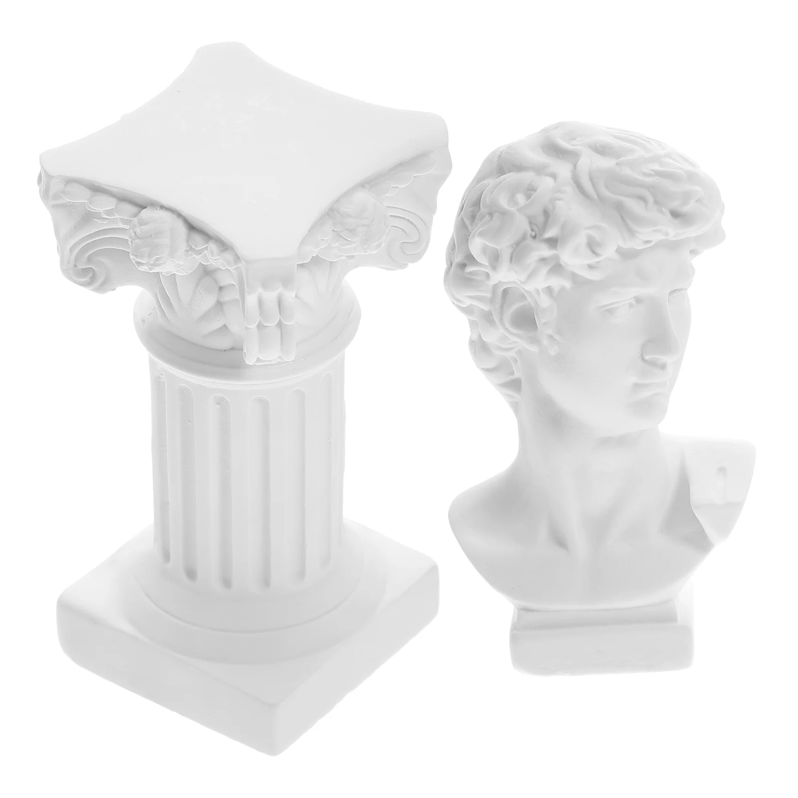 

Historical Figurines Statue Ornaments Memorial Desktop David Plaster Bust Sculpture White Resin Greek Decor Man