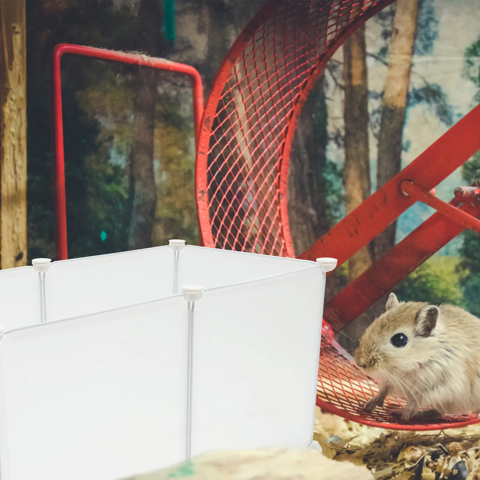 

Комплект: Прочная сборная клетка для домашних животных из полимерной смолы (DIY) для хомяков, кроликов, ежей. Игровая зона/квартира для питомцев. Отличный подарок.