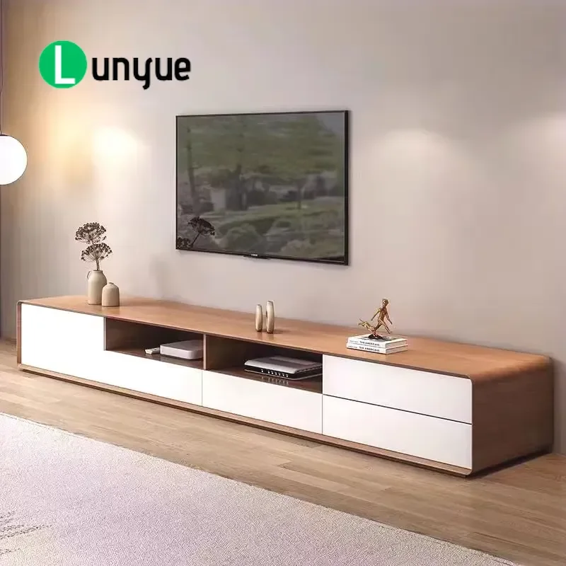 Modern Wooden TV Stand Cabinet Rectangle Media Console Storage Unit with Bracket Locker for Living Room Furniture Latest