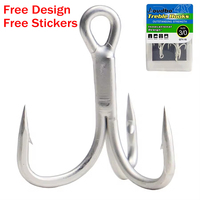 Treble Hooks 4X Diameter Reinforced Fishing Hook 10PCS/Box Size 8# 6# 4# 2# 1# 1/0 2/0 3/0 Barbed Sharp Triple Fishing Hook