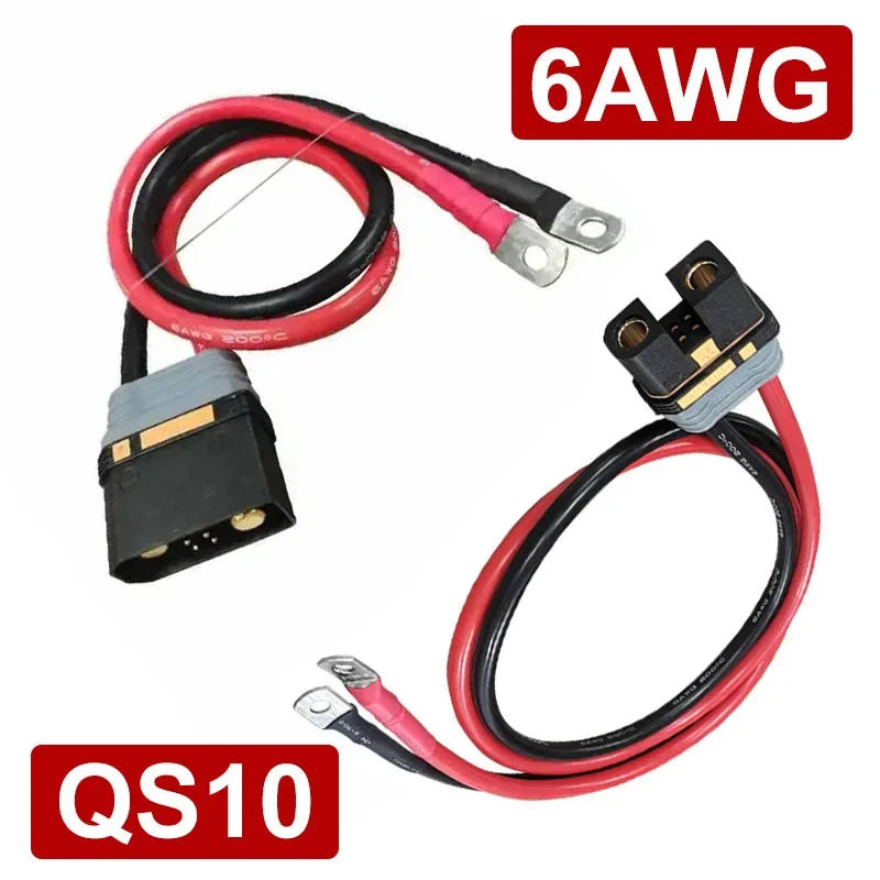 QS10 300A High Current Battery Connector 6AWG/16mm² Spark Proof Emote Control Drones/Robots Male Female Car Power Plug Line