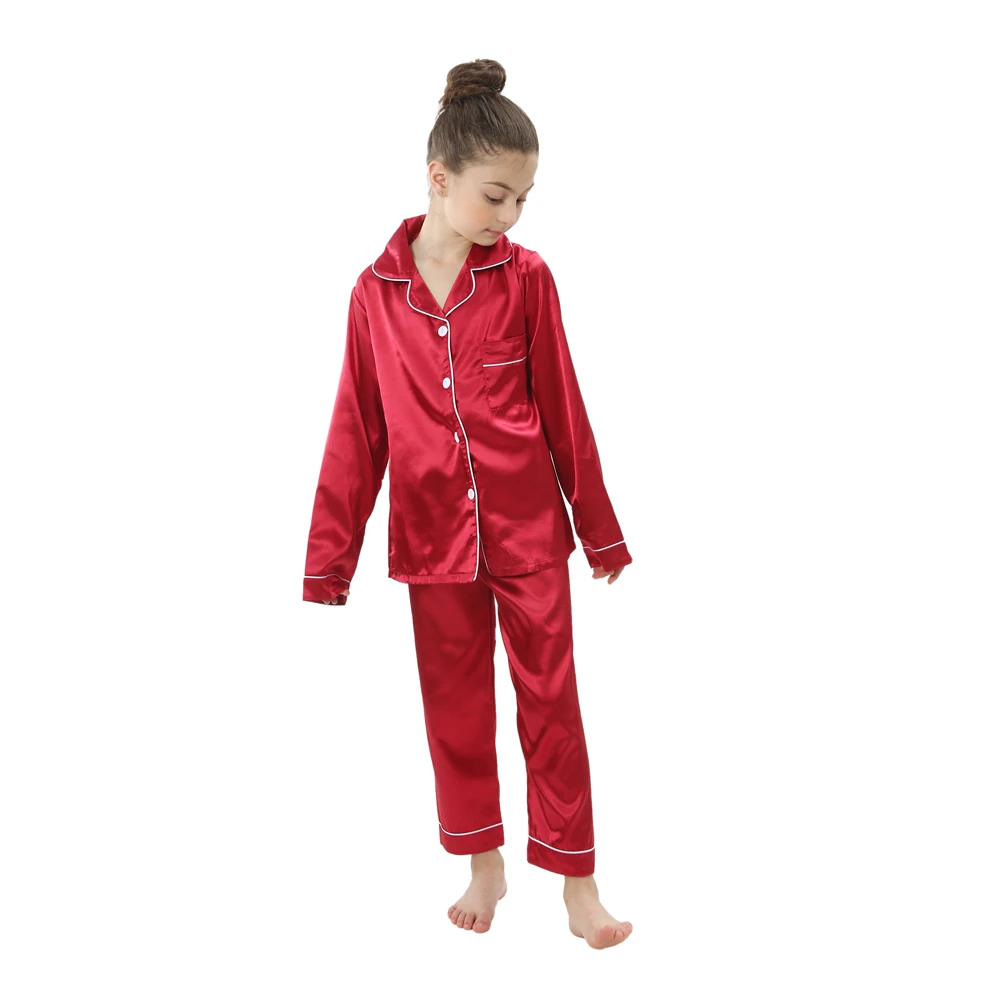 baby sleepwear kids pajamas set teenager loungewear children home clothing boys silk satin pijamas girls nightgowns for party