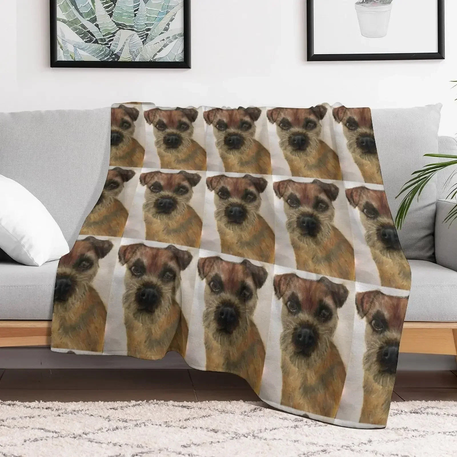 Hand painted border terrier Throw Blanket Soft Big Designers Blankets