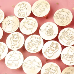 New Cute Pet Cat Series Wax Seal Brass Circular Wax Stamps Head DIY Hand Account Greeting Card Gift Decoration Craft