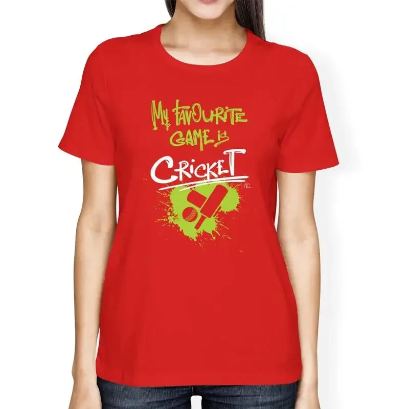 1T T Shirt Womens Loose Fit My Favourite Game Is Cricket