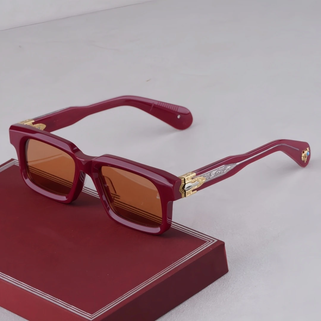 

Luxury Vintage Fashion Trend Handcraft Sunglasses BELVEDERE Retro Square Design Solid Thick Acetate UV400 Unisex A+ Top Quality