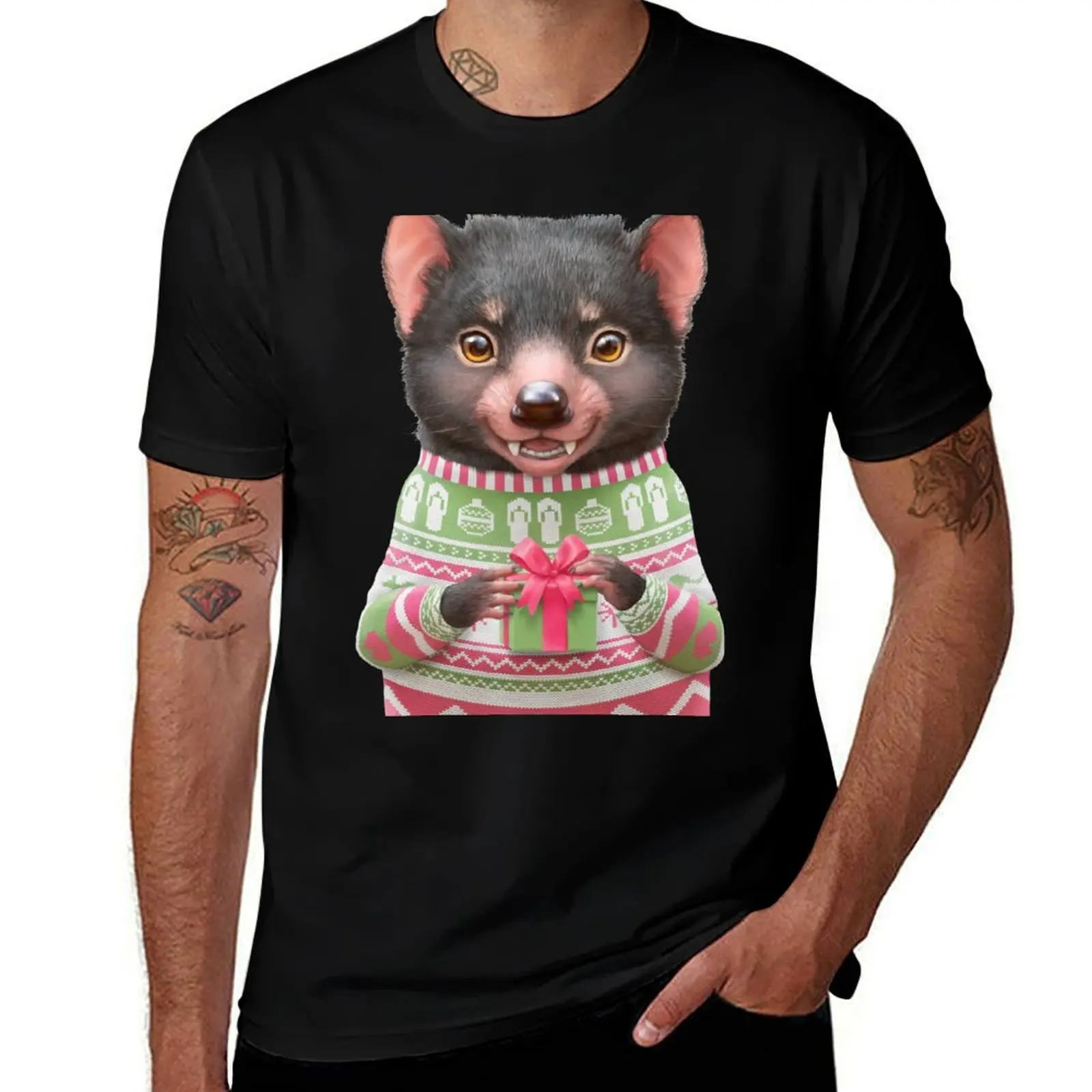 

Australian Christmas Tasmanian Devil T-Shirt Labor Work Casual T-Shirt