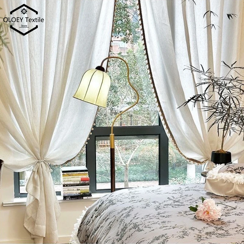 

Luxury American French Vintage Curtains for Bedroom Living Room Thick Chenille Fabric Light Blocking Blackout High End Drapes