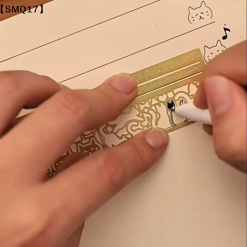 1Pc Cute Cat Double Sided Ruler Bookmark Creative Measuring Marker For Diary Planner Notes Student Stationery Gift【SMQ】