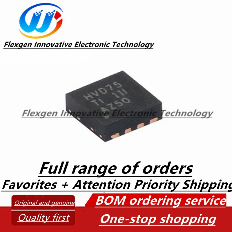 Tela de seda SN65HVD75DRBR: Pacote HVD75 QFN-8 Transceiver Chip, 10 pcs