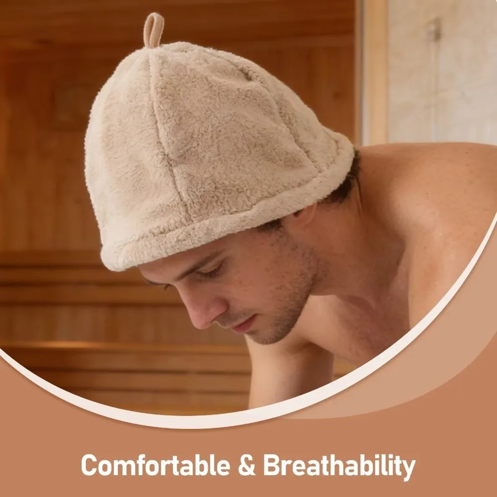 New Traditional Design Sauna Hat Insulated Unisex Bathhouse Hat Khaki Color Heat Protection Heat Protection Cap Sauna