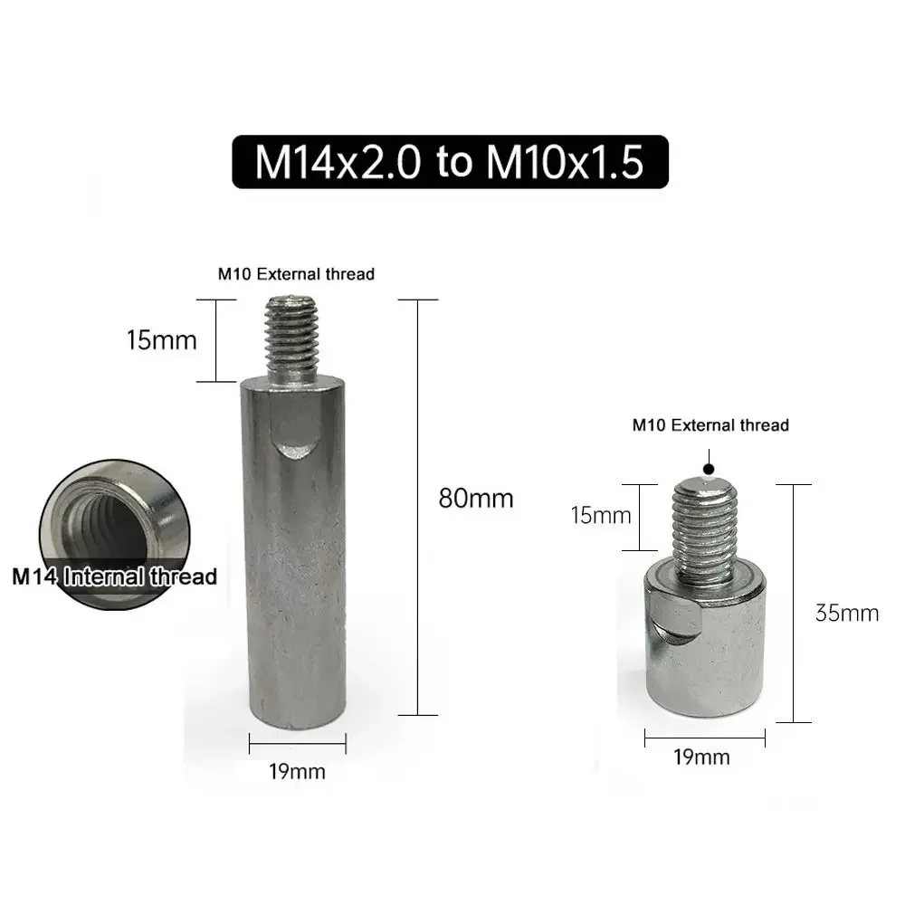 M14 to M10 Angle Grinder Adapter Durable Thread Slotting Tool for Polishing Connecting Rod Retrofitting Accessories