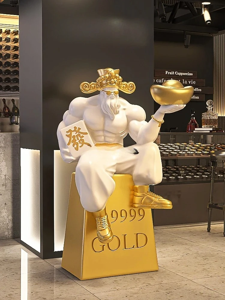 Fortune-Attracting Opening Gift God of Wealth Store Front Desk Trendy Floor Decoration Ornament
