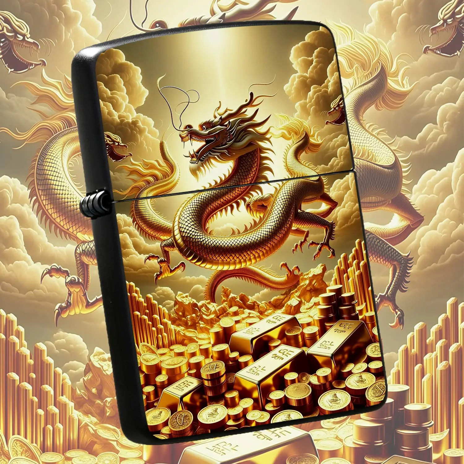 Dragon Auspicious Fortune Themed Portable Igniter, Exquisite Printed Golden Dragon Pattern, Smooth Carry-Around Design, Ideal For Various Daily Scenarios, Perfect Personal Use Item And Thoughtful Gift Choice For New Yea A Humorous And Inter