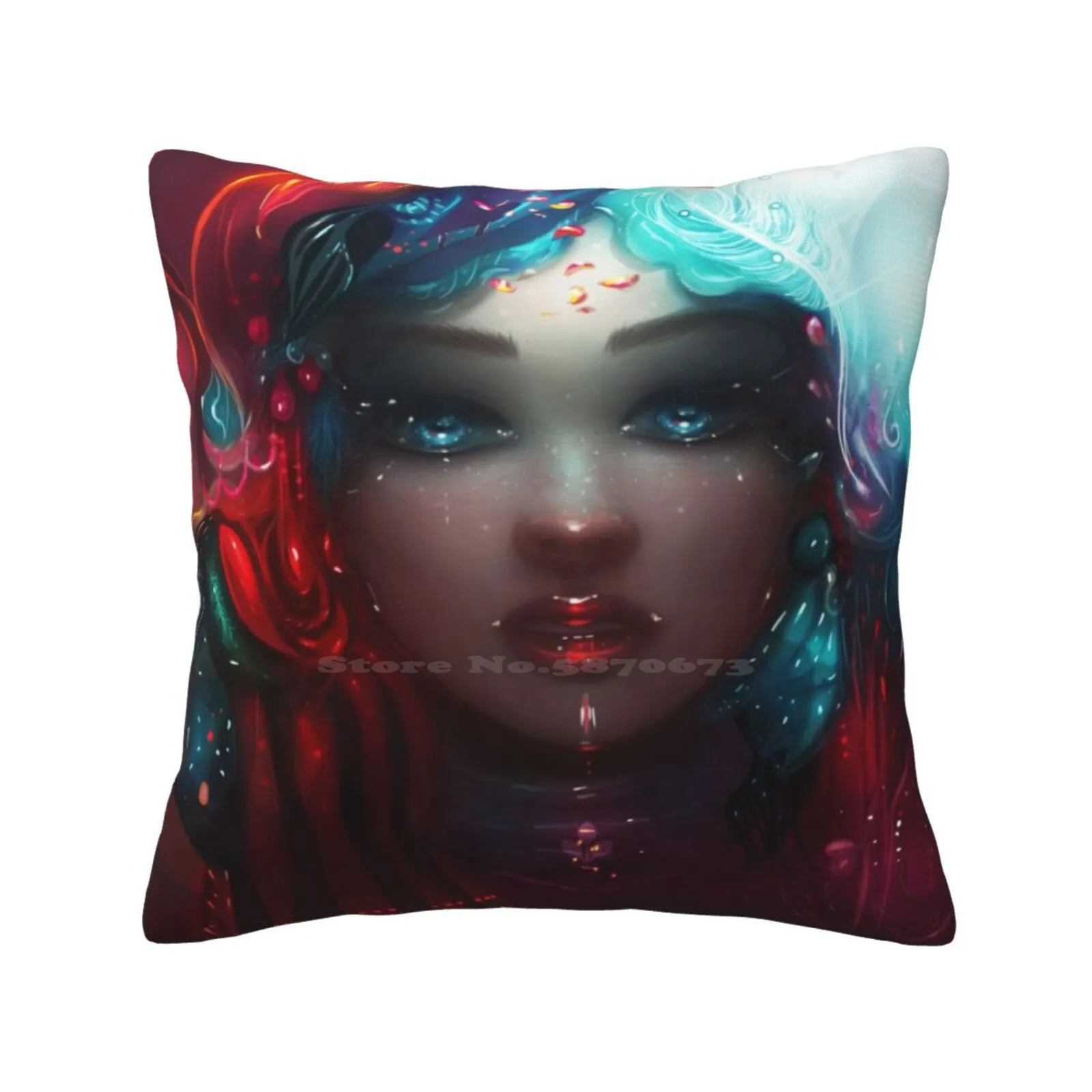 Four Seasons Home Sofa Car Waist Throw Pillowcase Desktopography Nature Portrait Woman Colors Surreal Conceptual Beauty Goddess