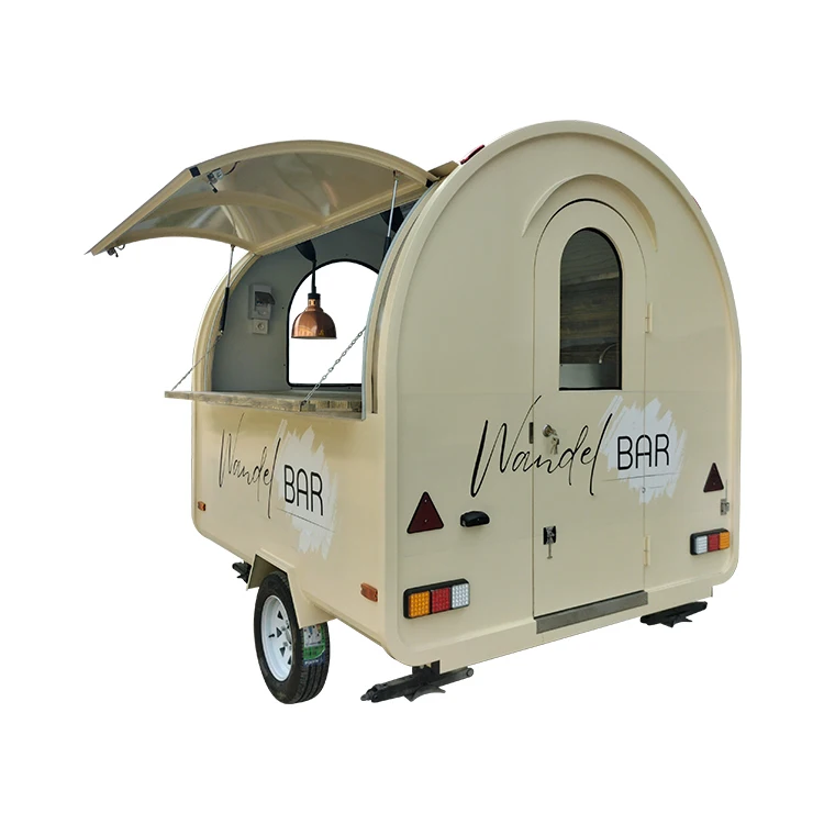 Single door customized outdoor mobile food trailer used for vending fast food food truck for sale