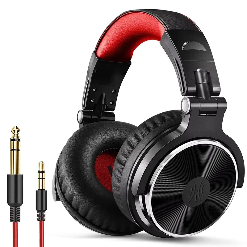 Studio DJ Monitoring Headphones Foldable Wired Over Ear Professional Music Headset with Shared Port for Recording Mixing
