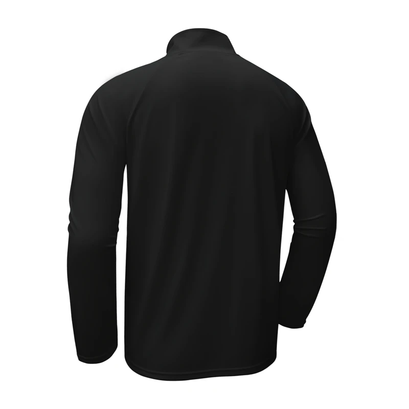 UPF50+ Fishing Clothes Men 100% Polyester Elastane Fibre Breathable Long Sleeve Shirts Quick Dry Mock-Neck Fishing Wear Clothing image 2