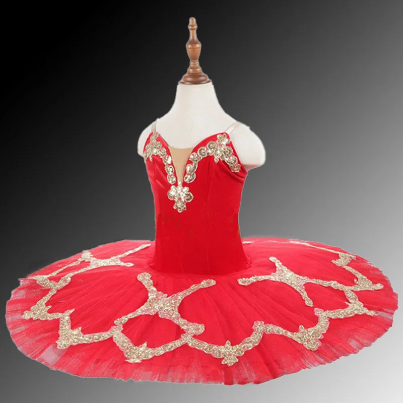 Robe tutu de ballet pour femmes et enfants, tenue de danse pour spectacle sur scène, rouge, bleue, 2022