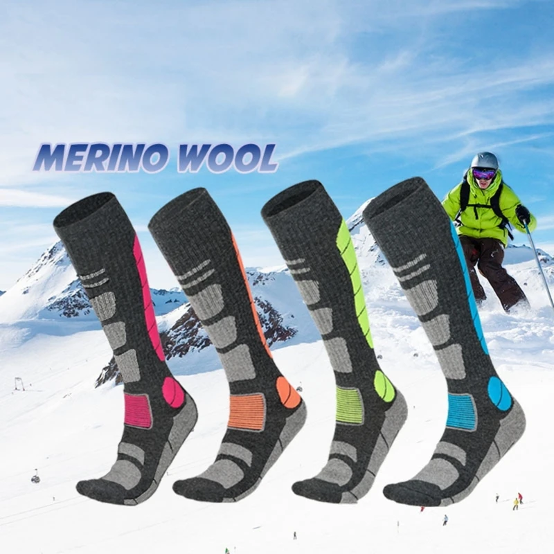 

1 Pair Wool Thermal Socks Men Women Winter Long Warm Compression Socks For Ski Hiking Snowboarding Climbing Sports Socks