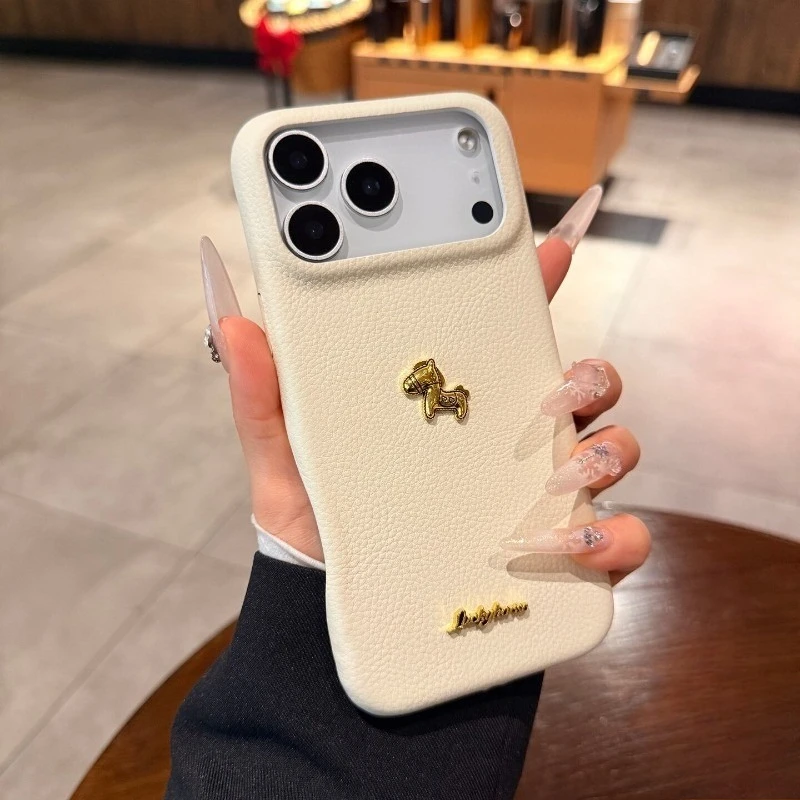 

New Year Golden Pony Casing For Vivo Y29 Y28 Y28s Y27 Y19 Y18 Y18s Y18e Y18i Y17 Y17s Y16 Y15 Luxury PU Leather Soft Phone Case