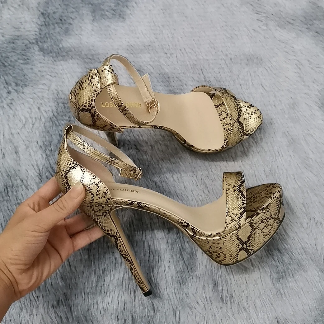 

Women Sandals Stiletto Sexy Open Toes 14cm Flash High Heels Patent Leather Nighclub Platform Gladiator Party Dress Wedding Shoes