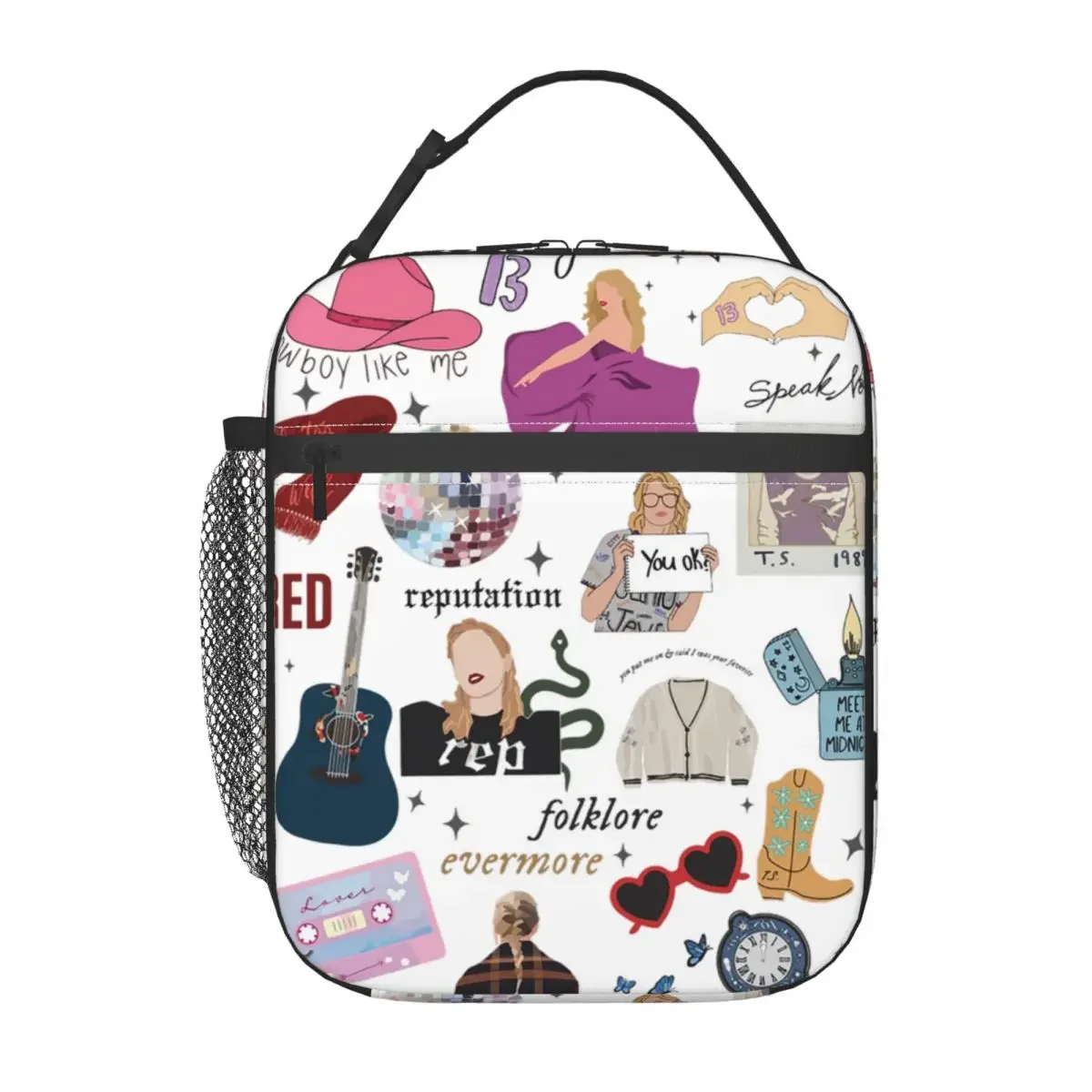 The Eras Tour Insulated Lunch Bag Thermal Bag Reusable Tayloring Large Lunch Box Tote Food Handbags School Outdoor