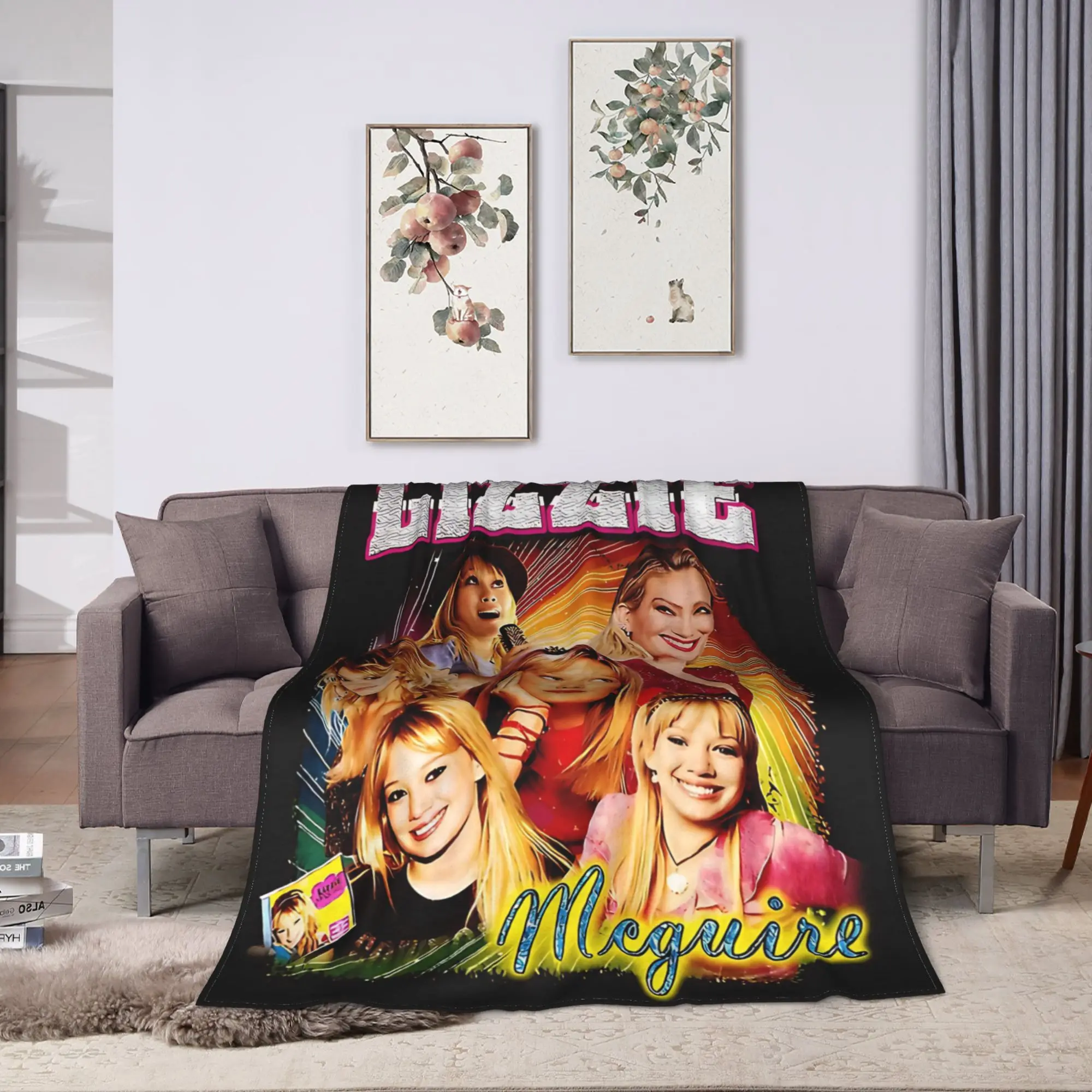 Super Warm Blankets Picnic Hilary Duff Throw Blanket  Flannel Bedspread For Bedroom Street Trend Sofa Bed Cover