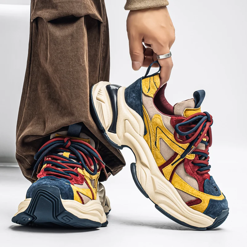 

Fashion Trendy Thick Sole Height-increasing Leisure Sneakers Men's Outdoor Platform Shoes Daily Dad Shoes Versatile Shoes