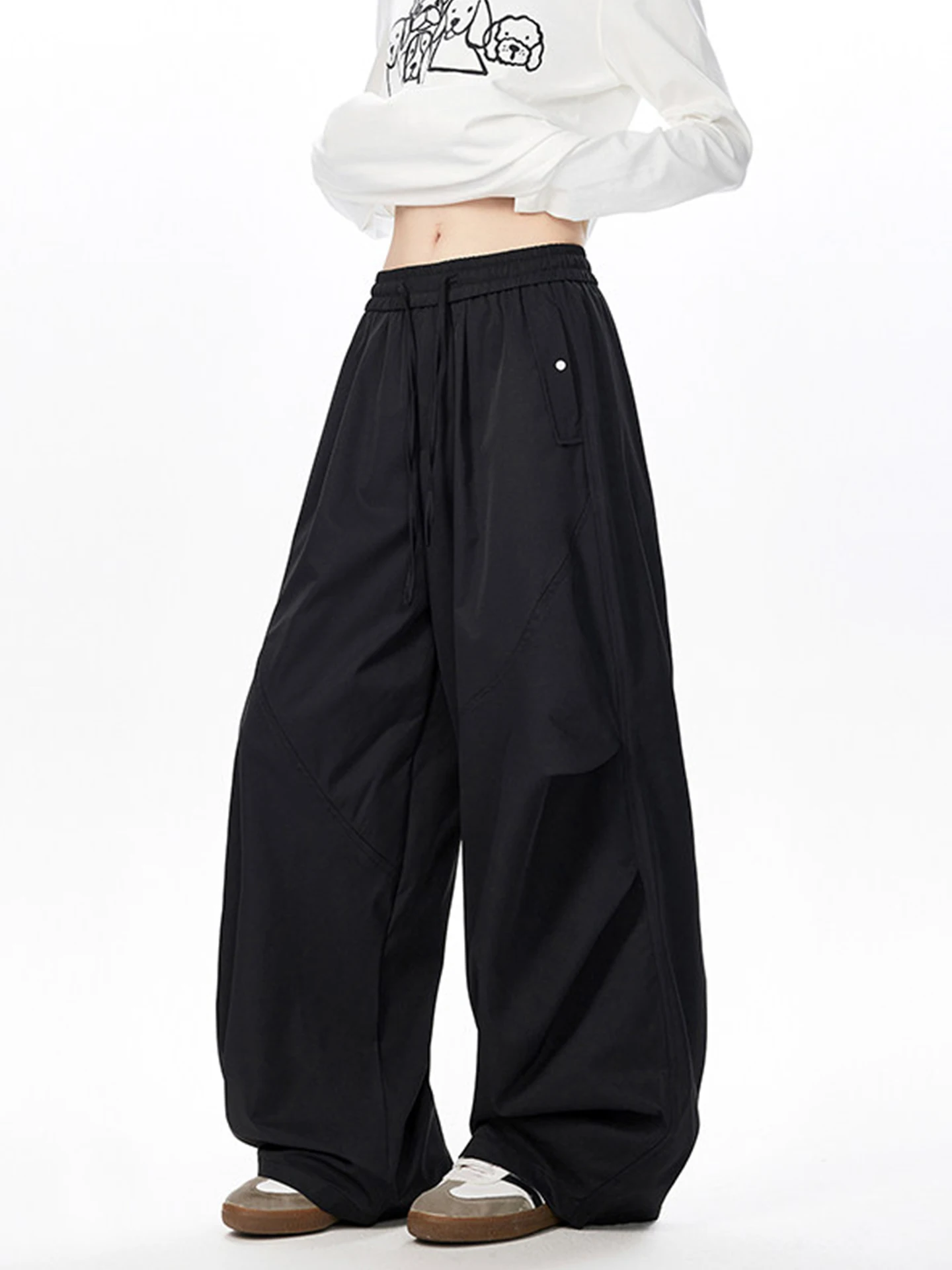 

Мужские свободные брюки карго для активного отдыха, осенние, прямого кроя, широкие штанины, в американском стиле, повседневные, складные, утилитарные, в стиле милитари