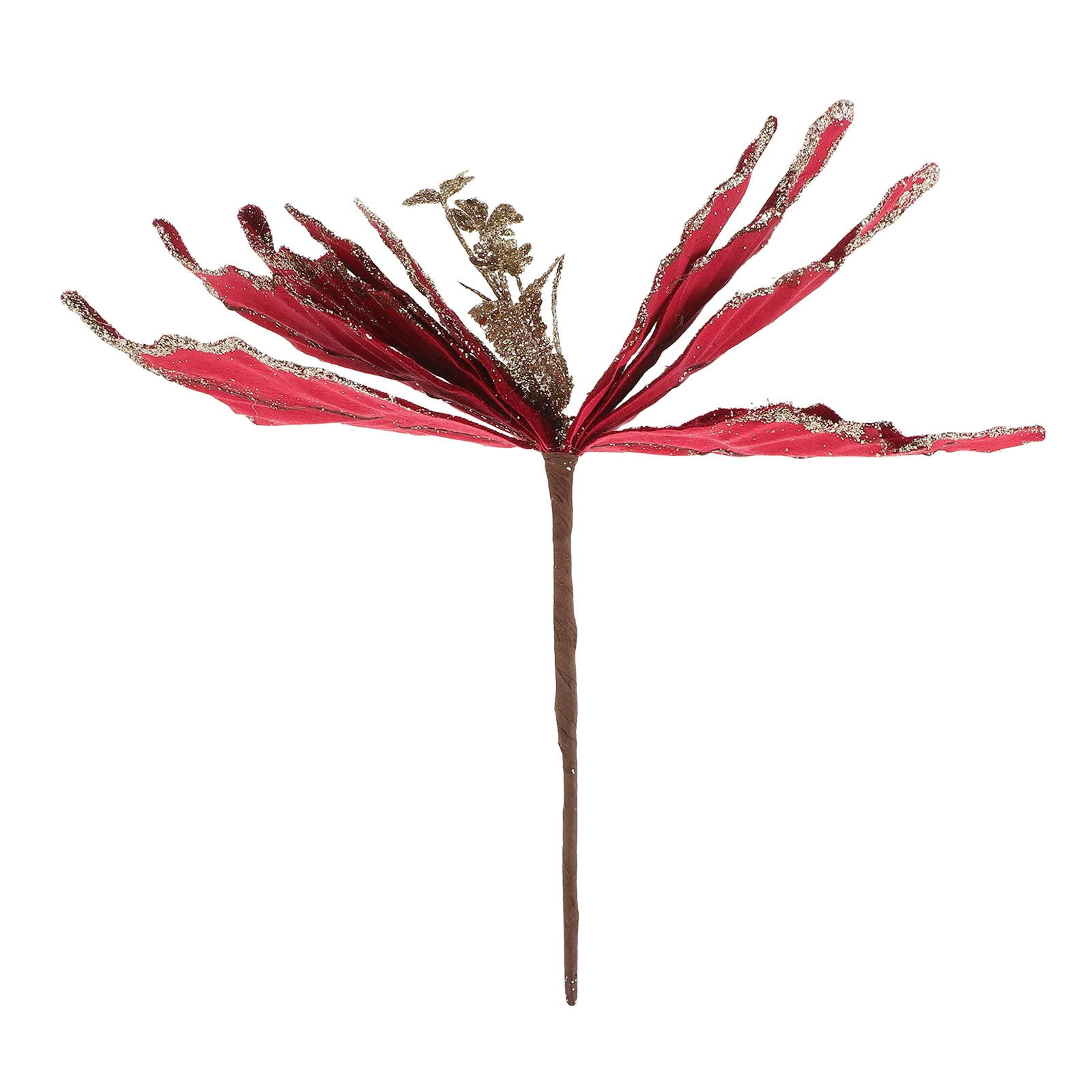 

Vibrant Glitter Poinsettia Flower Stems Artificial Christmas Decor Elegant Holiday Wreath Arrangement