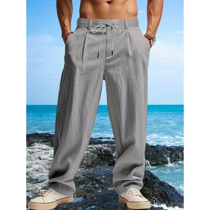 

FGKKS Новое поступление, мужские повседневные брюки, однотонные прямые модные деловые хлопковые брюки на шнурке, мужские брюки