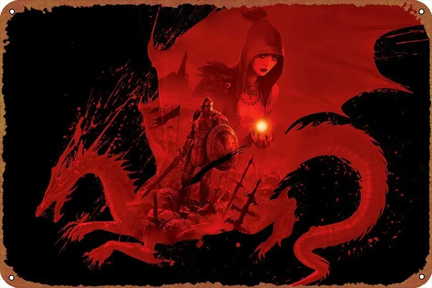 Dragon Age: Dragon Age Video Game Funny Tin Sign game Poster Vintage Cute Metal Sign Gift Retro Novelty Cafe Store Garage Tin Si